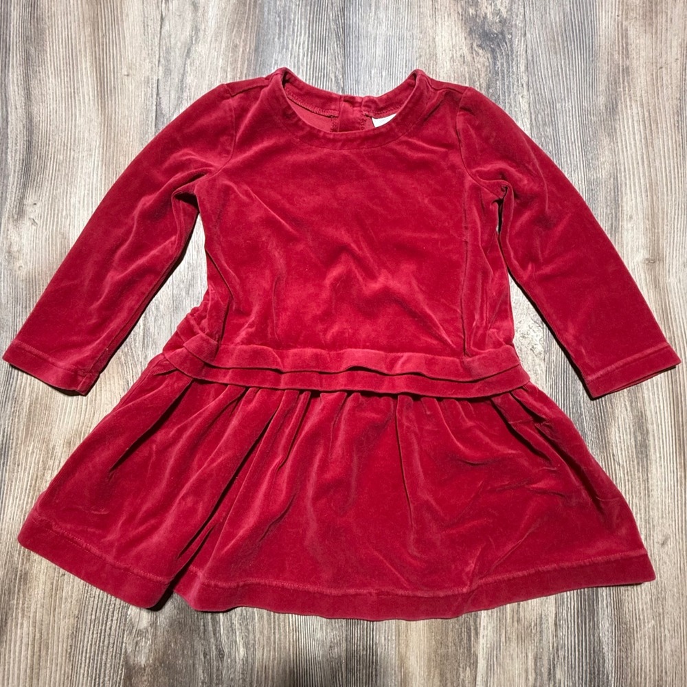 Hanna Andersson Dress Red Velour ScandiStyle Holidays